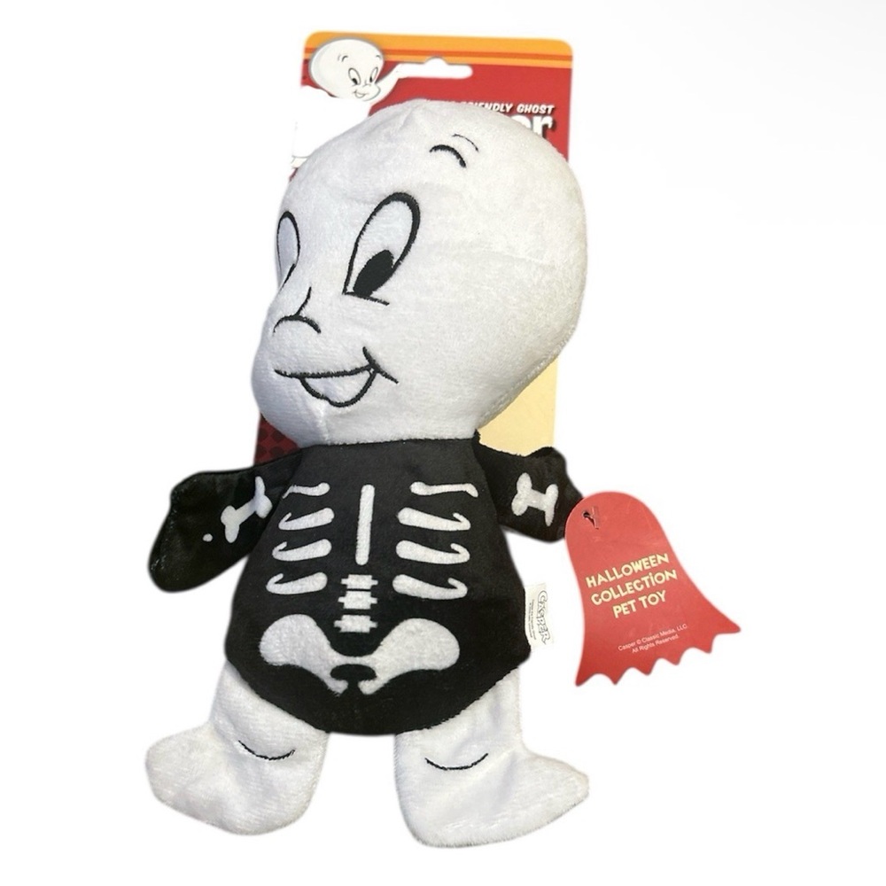 Casper The Friendly Ghost Skeleton Pet Toy Halloween Collection Plush Dog Squeak
